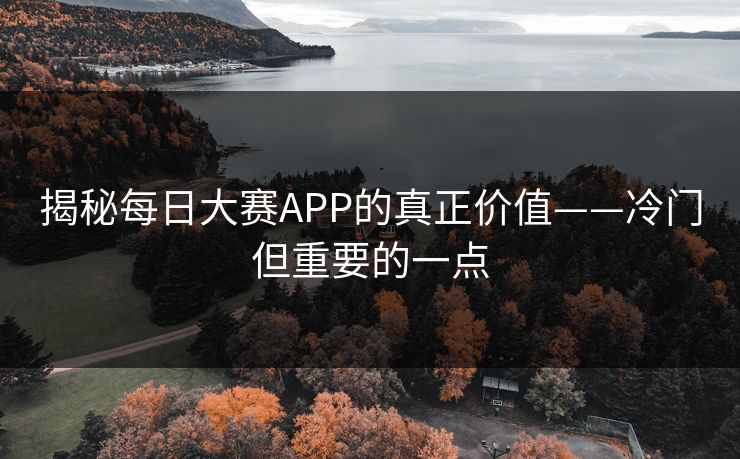揭秘每日大赛APP的真正价值——冷门但重要的一点
